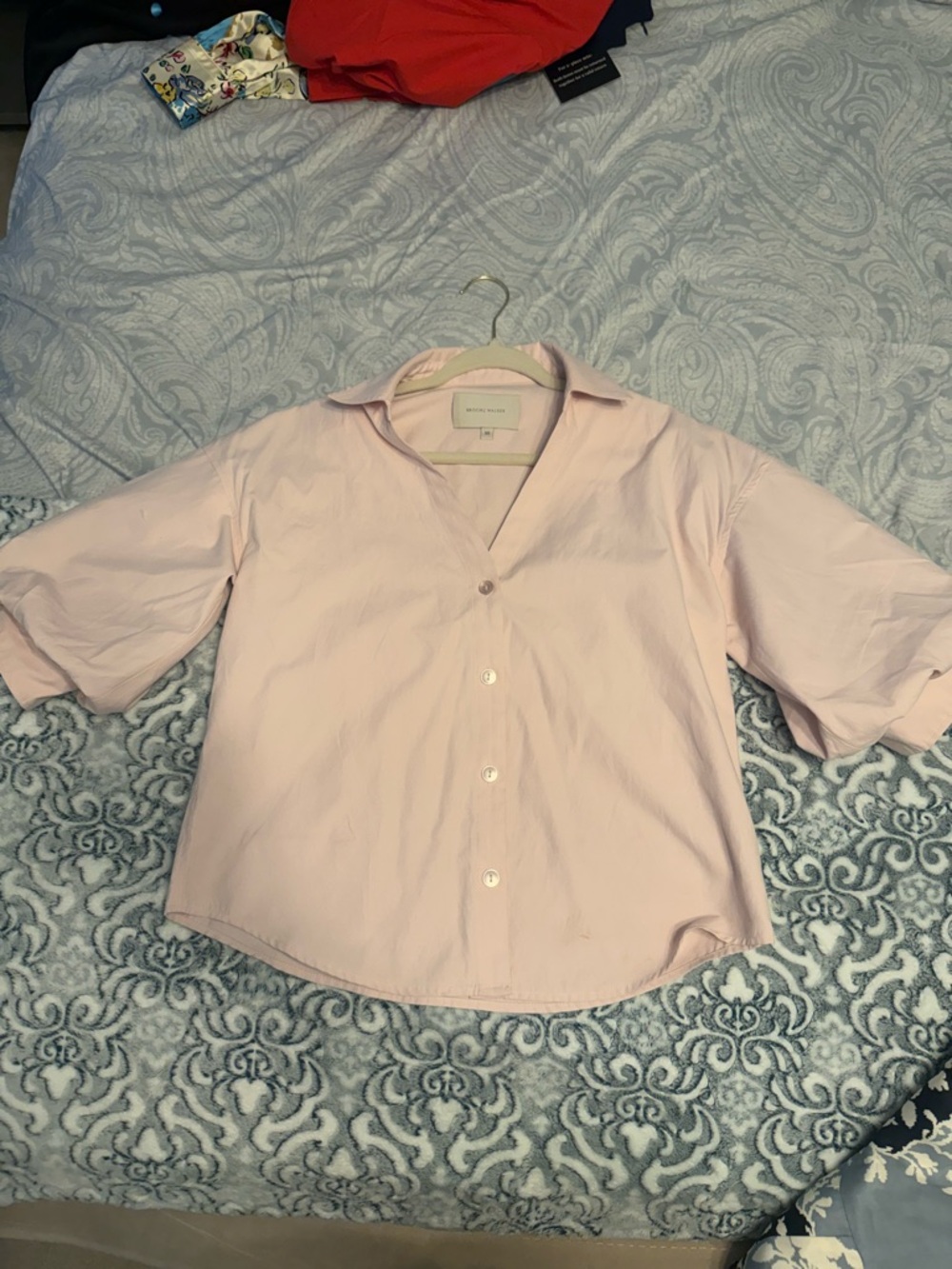 Brochu Walker Pale Pink Collared Blouse